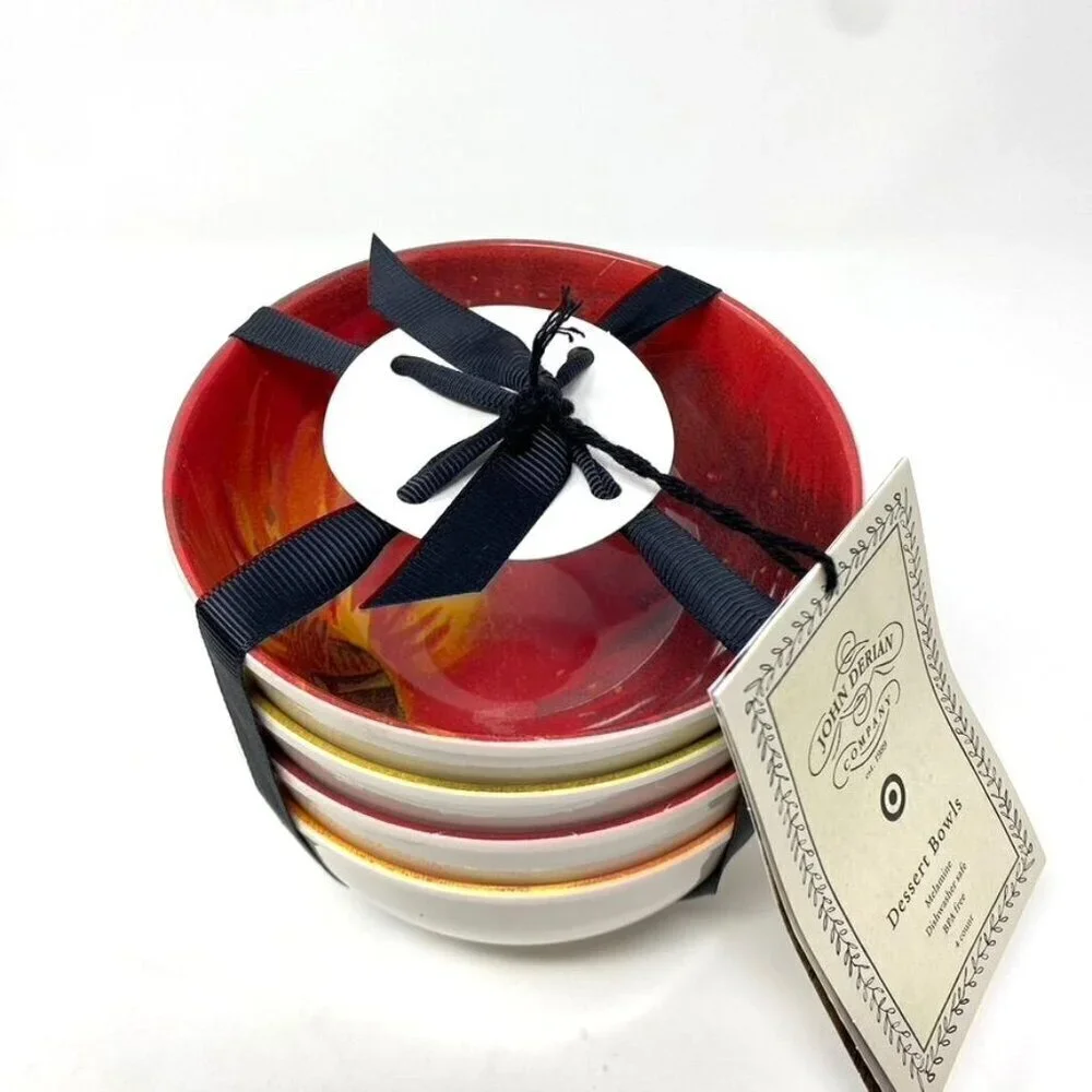 John Derian for Target 4 Pack Small Melamine Apple Dessert Bowls Fall Decor